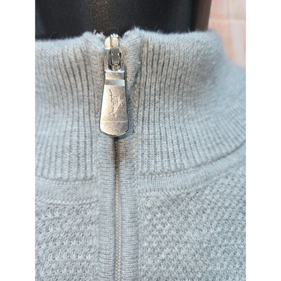 Tommy Bahama IslandZone Sweater Vest XXL Sleeveless Pullover Gray Quarter-Zip - Picture 6 of 7